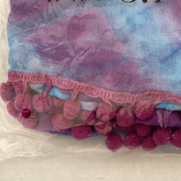 GIPSY 05 Sand Purple/Blue Tie Dyed Sarong Coverup Scarf - Picture 4 of 7